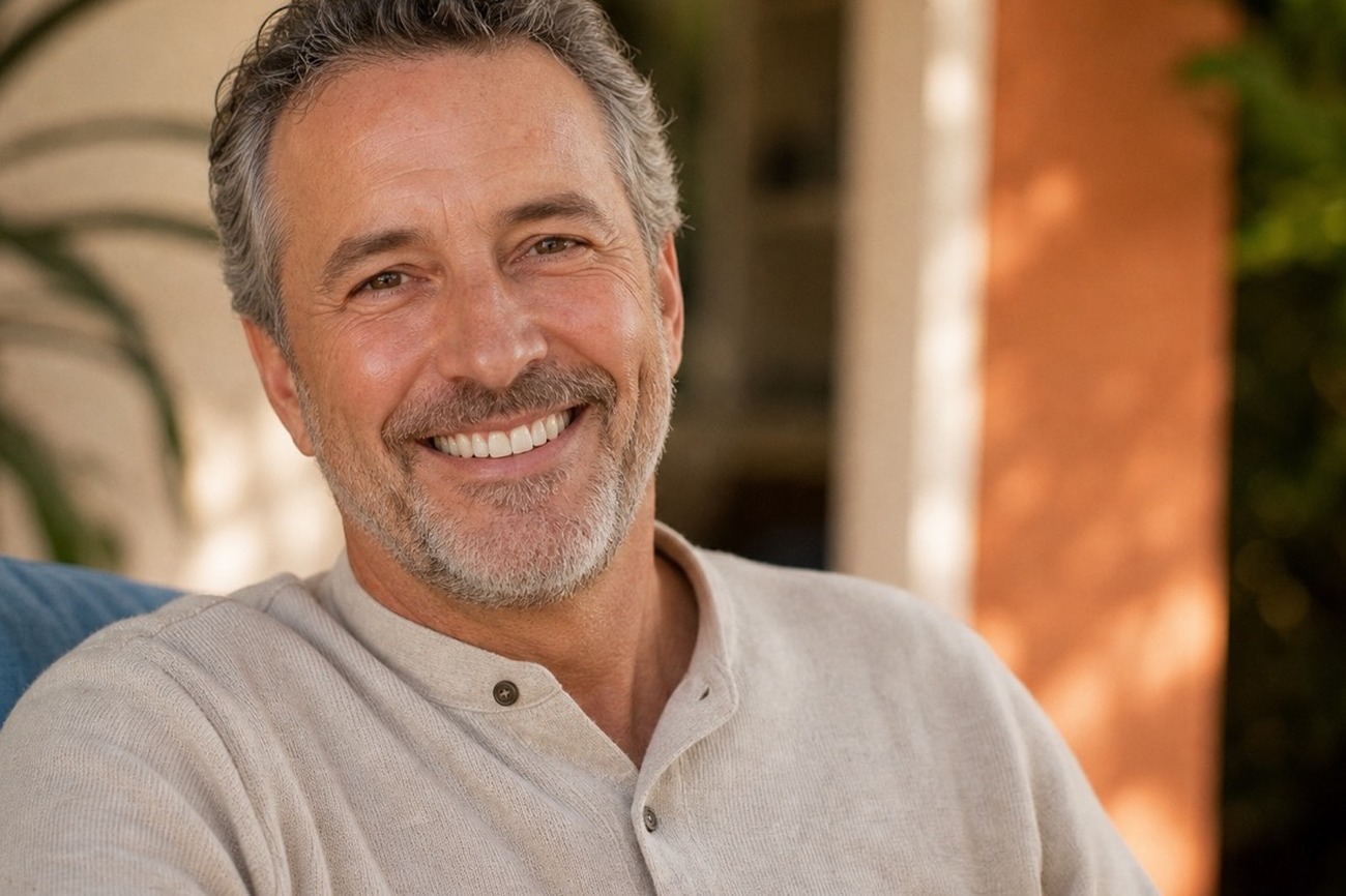 A dignified adult with a warm, confident natural smile